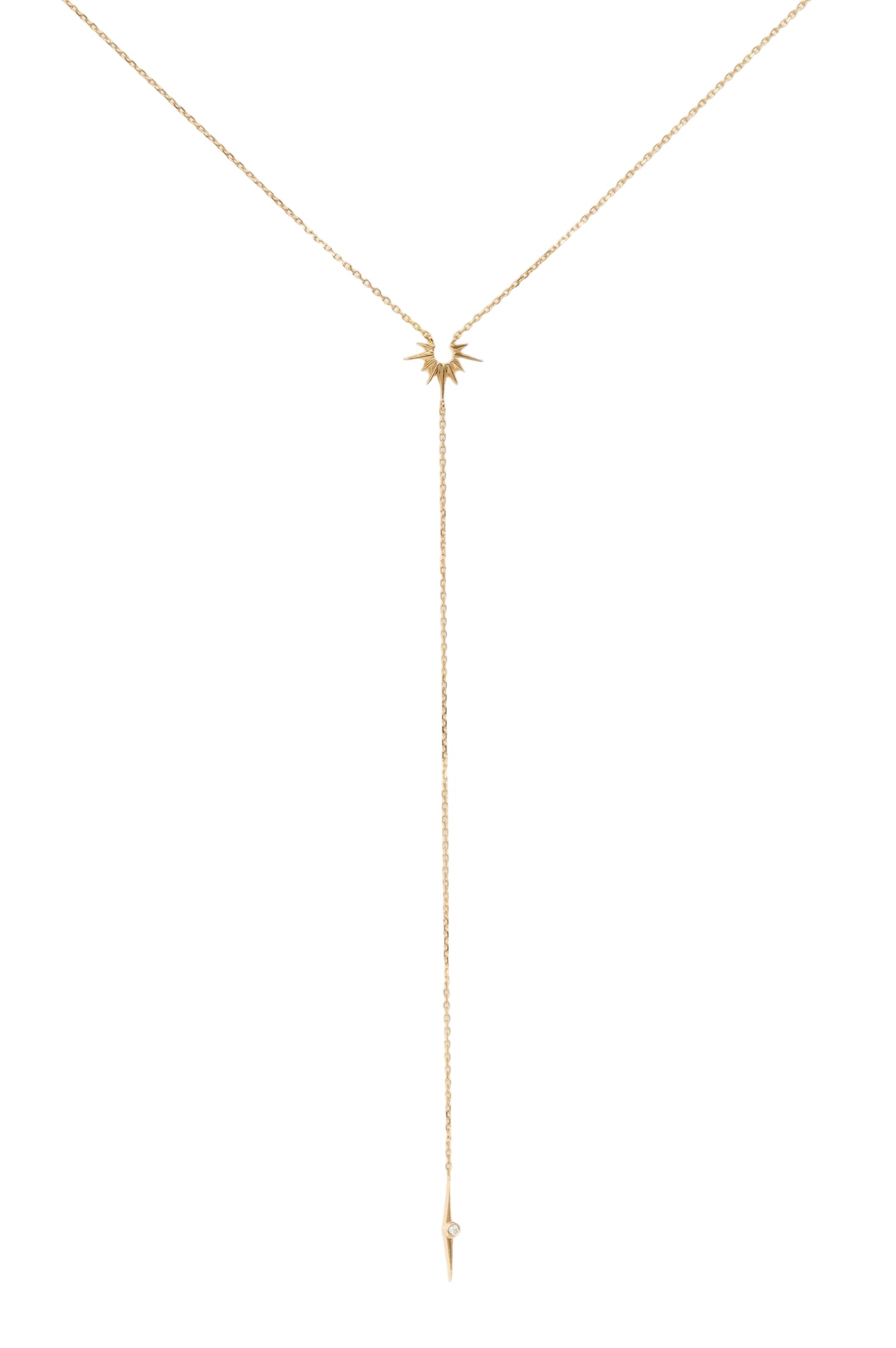 Celine Daoust 14k Sun and Diamond Lariat Necklace