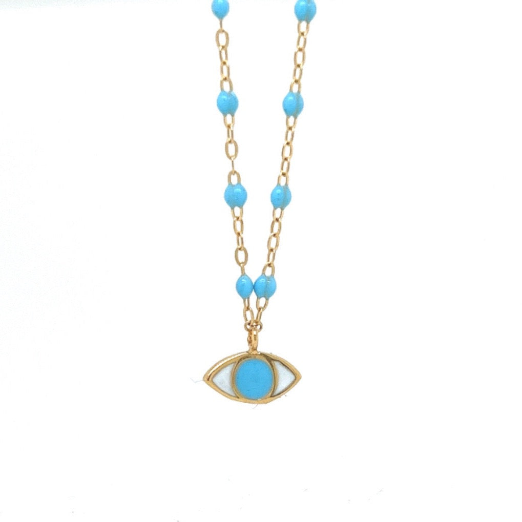 Gigi Clozeau 18kt Classic Resin Eye Necklace