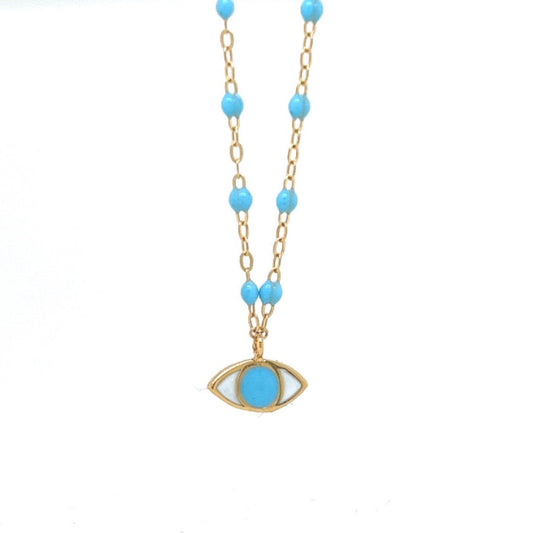 Gigi Clozeau 18kt Classic Resin Eye Necklace