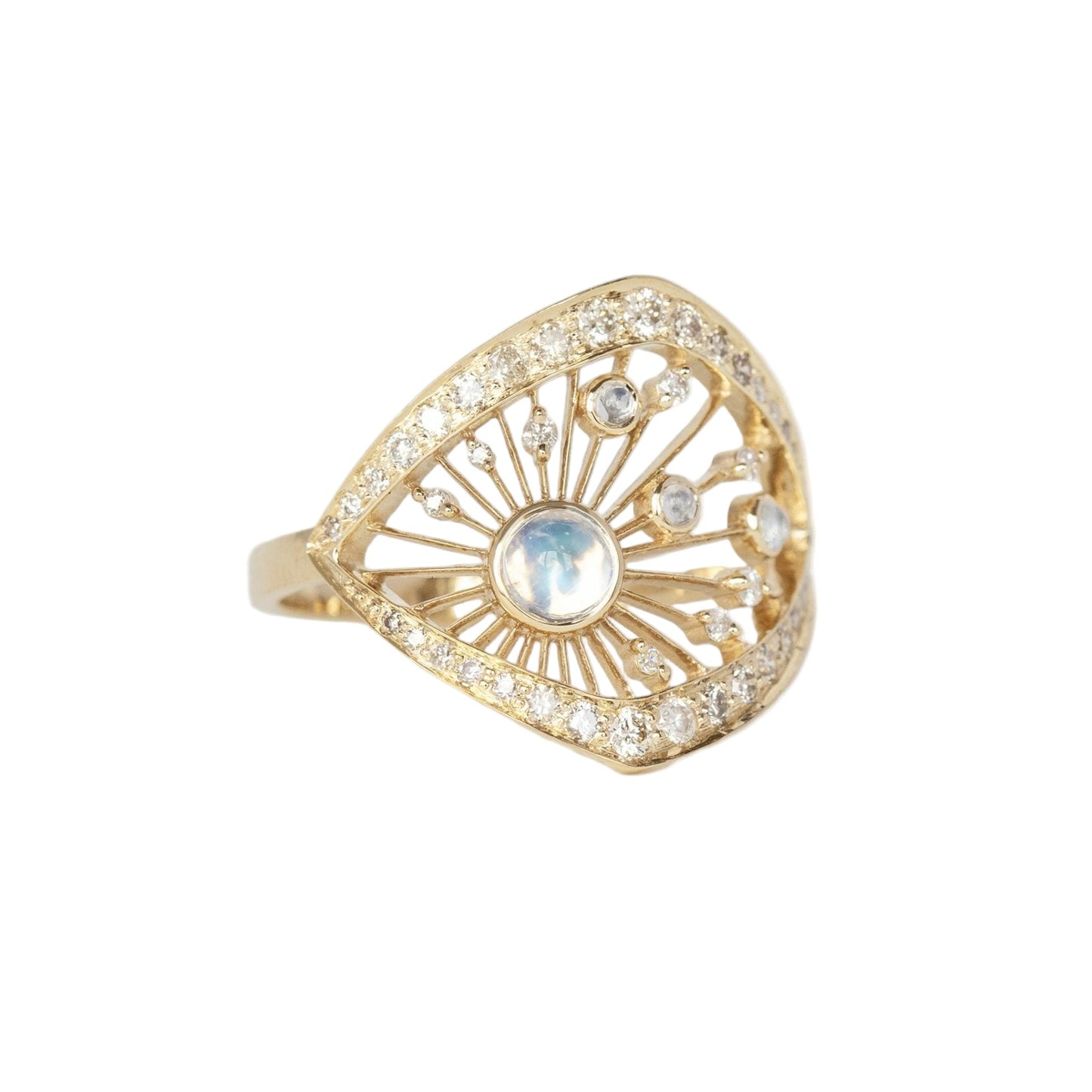 Celine Daoust 14k Moonstone and Diamonds Dream Maker Ring