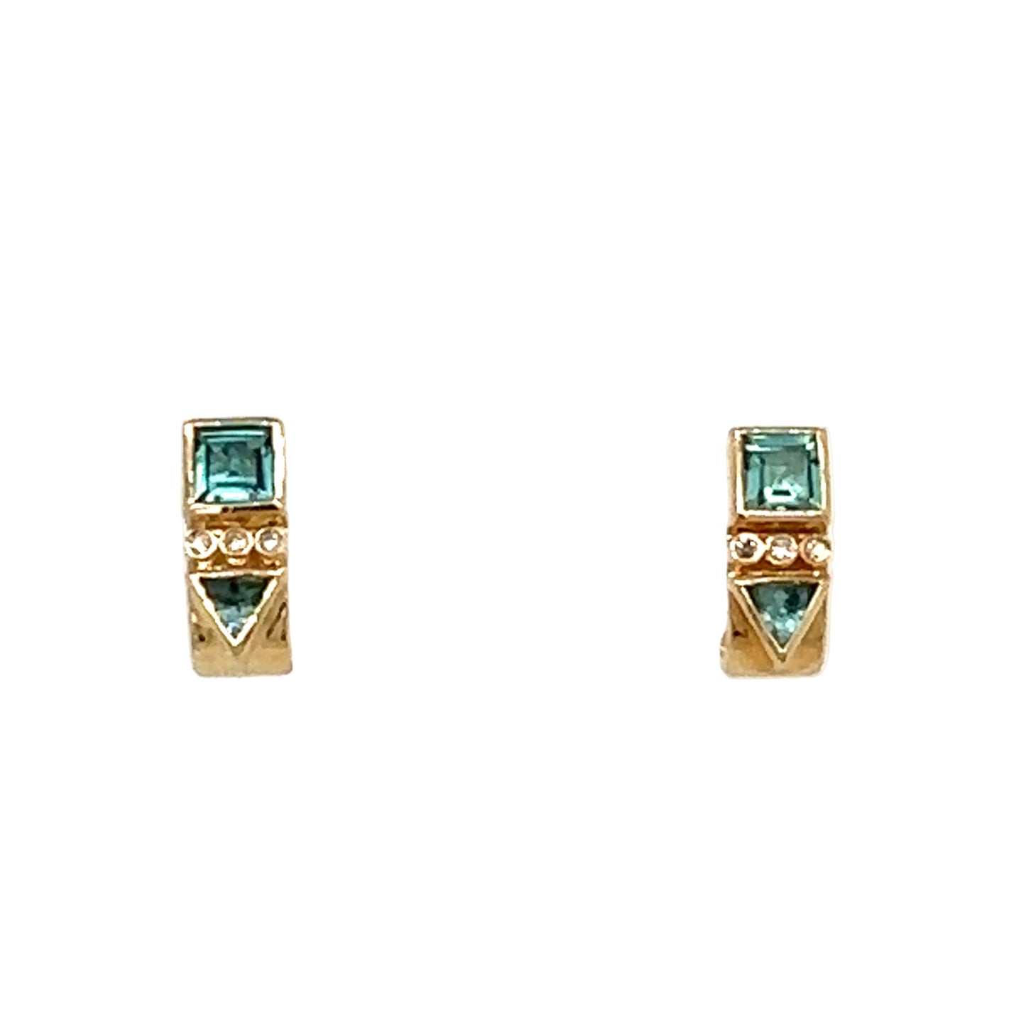 Celine Daoust 14k Green Tourmaline and Diamond Totem Earrings