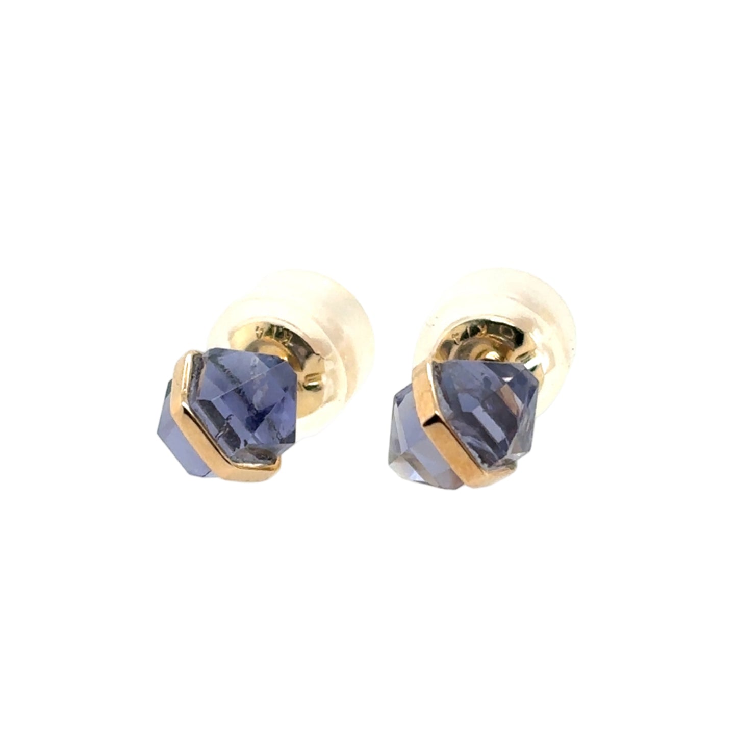 Melissa Joy Manning 14KT "Herkimer Cut" Iolite Stud Earrings