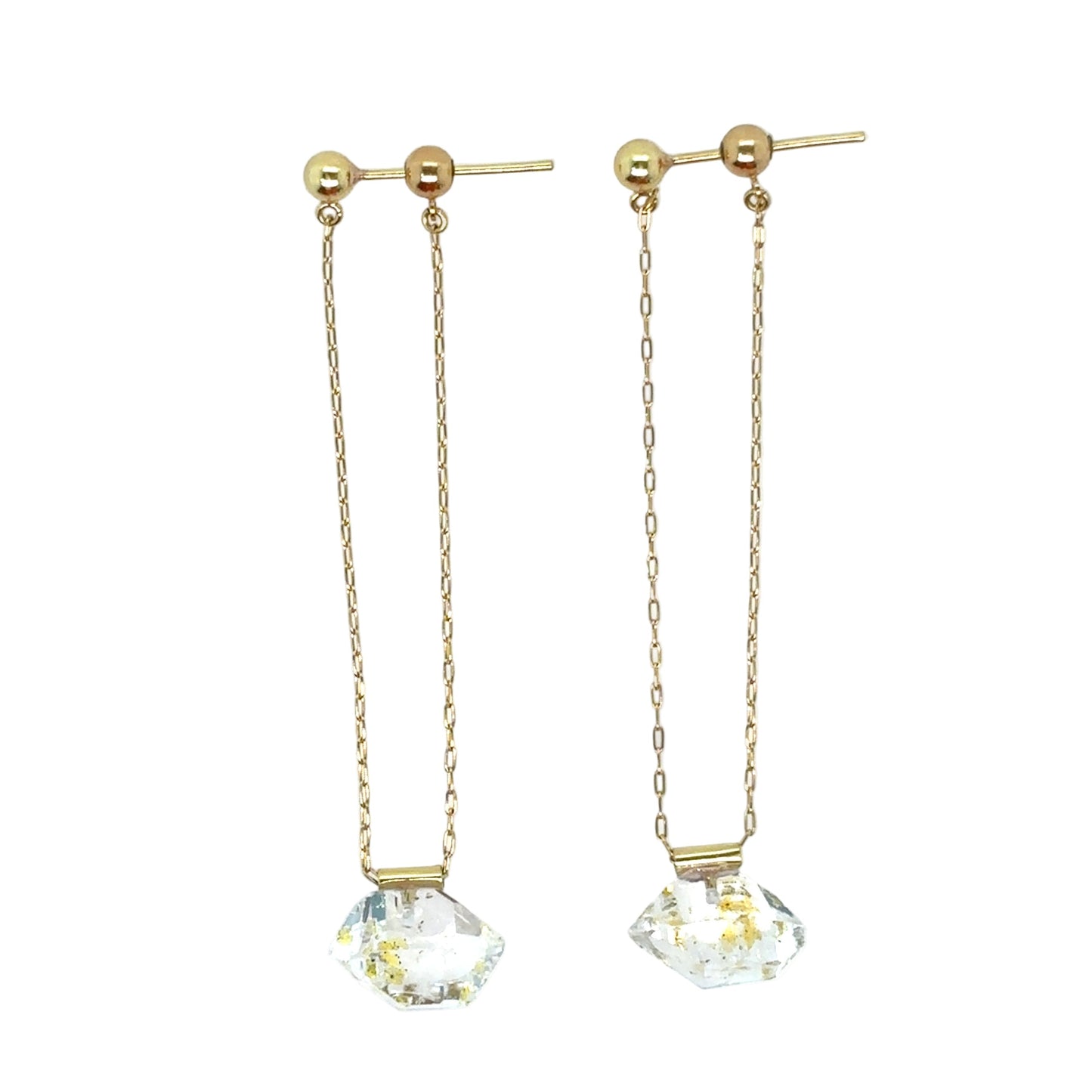 Monaka 18KT Petroleum in Quartz Drop Earrings