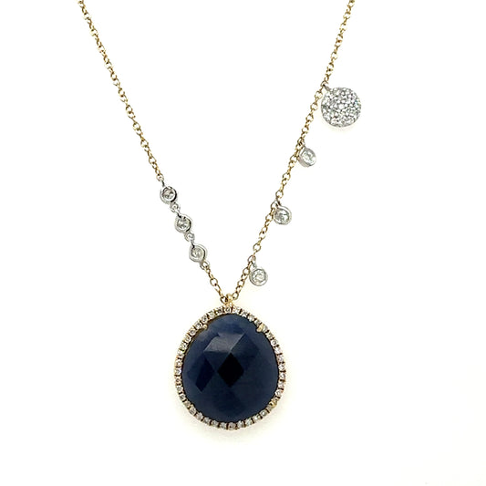 Meira T 14ky Sapphire Slice Necklace with Diamond Accents