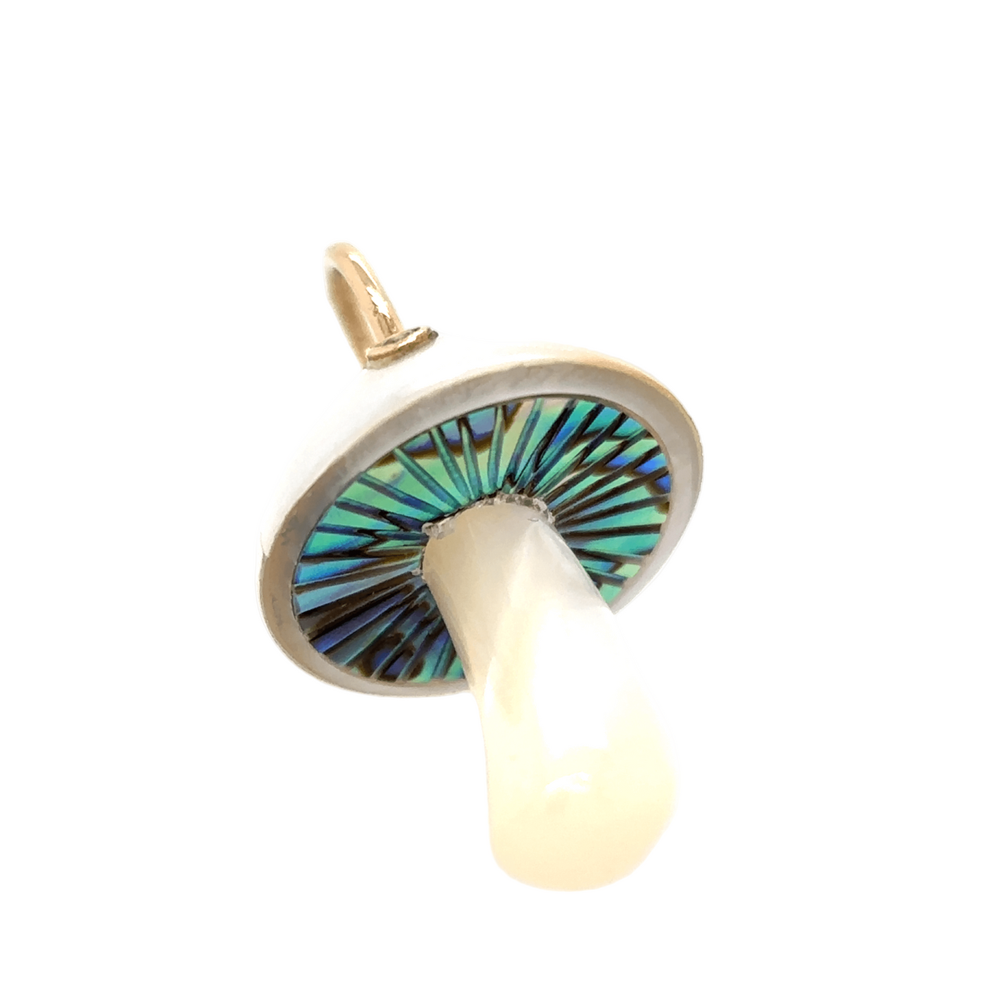 Maura Green 14KT White Mabe Pearl Mushroom Charm with Diamond Accent