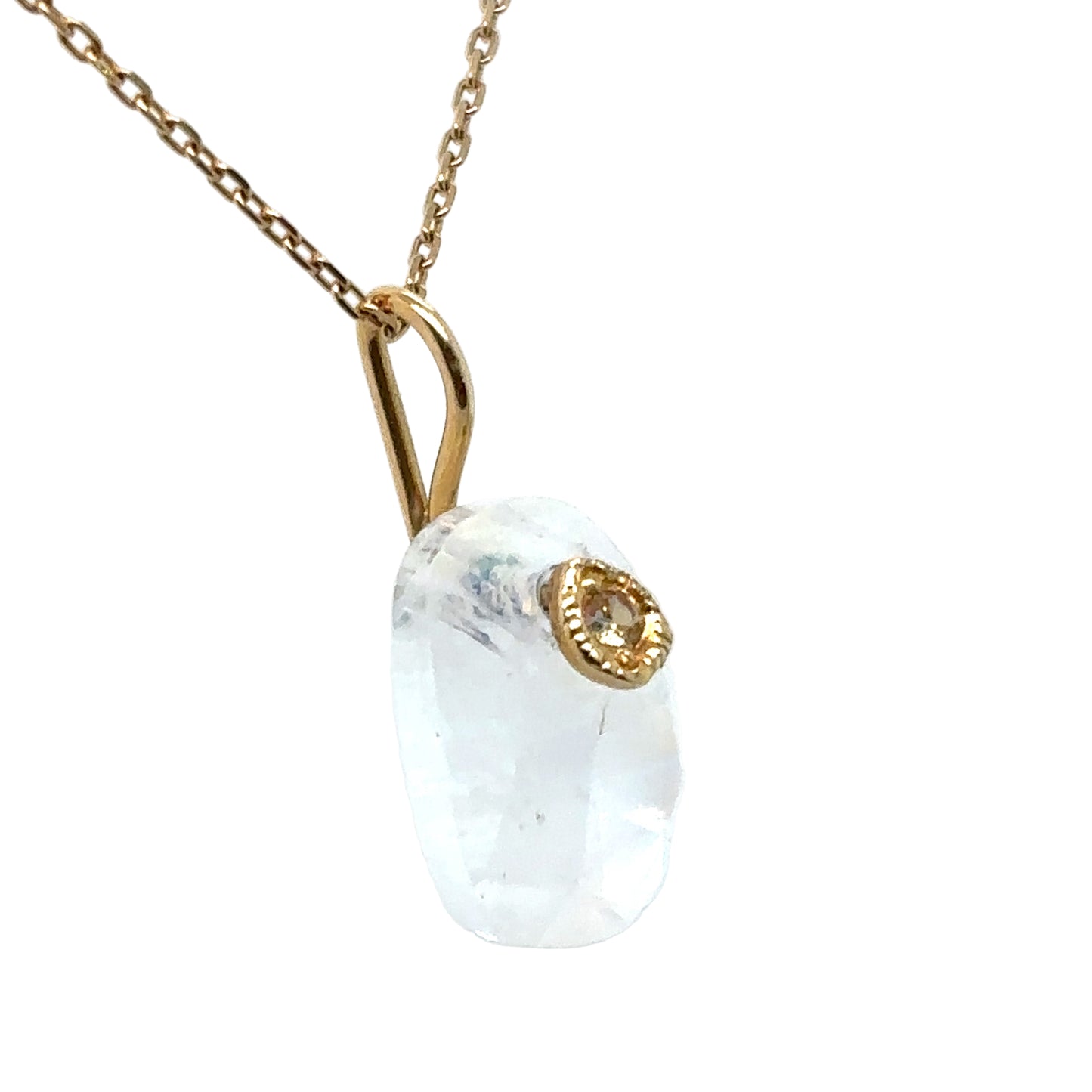 Monaka 18kt Moonstone and Diamond Necklace