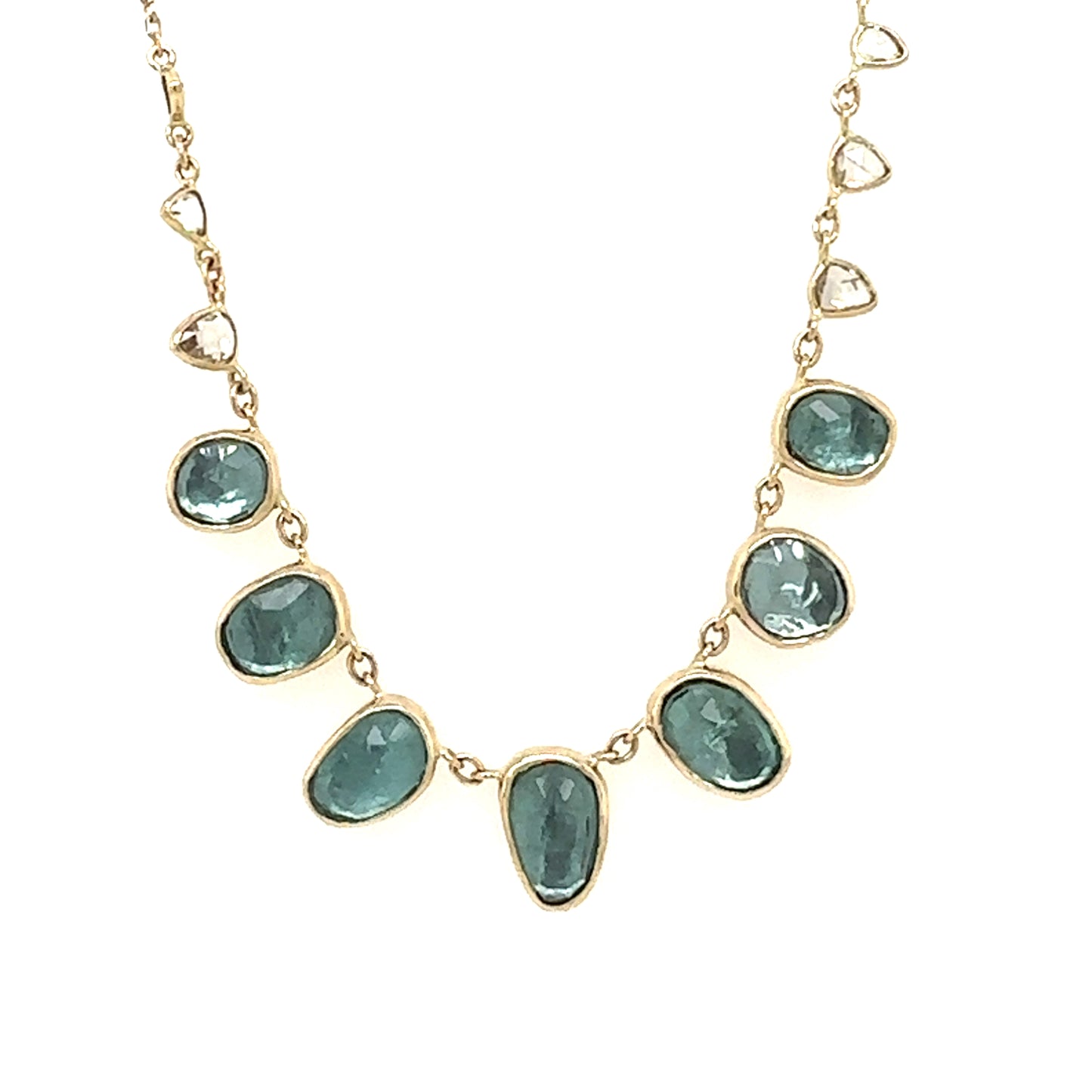 Celine Daoust 14k Graduated Tourmaline and Diamond Necklace