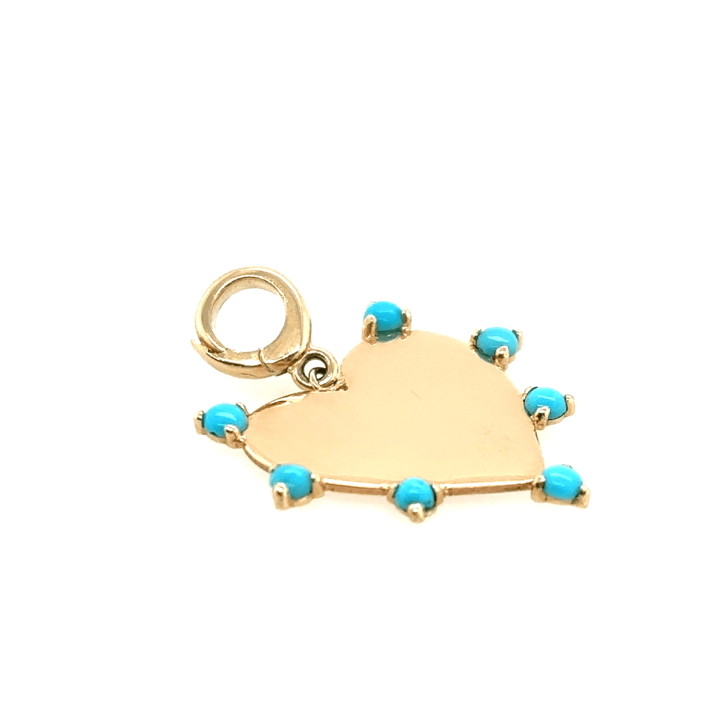 Zoë Chicco 14k Seven Prong Turquoise Heart Pendant