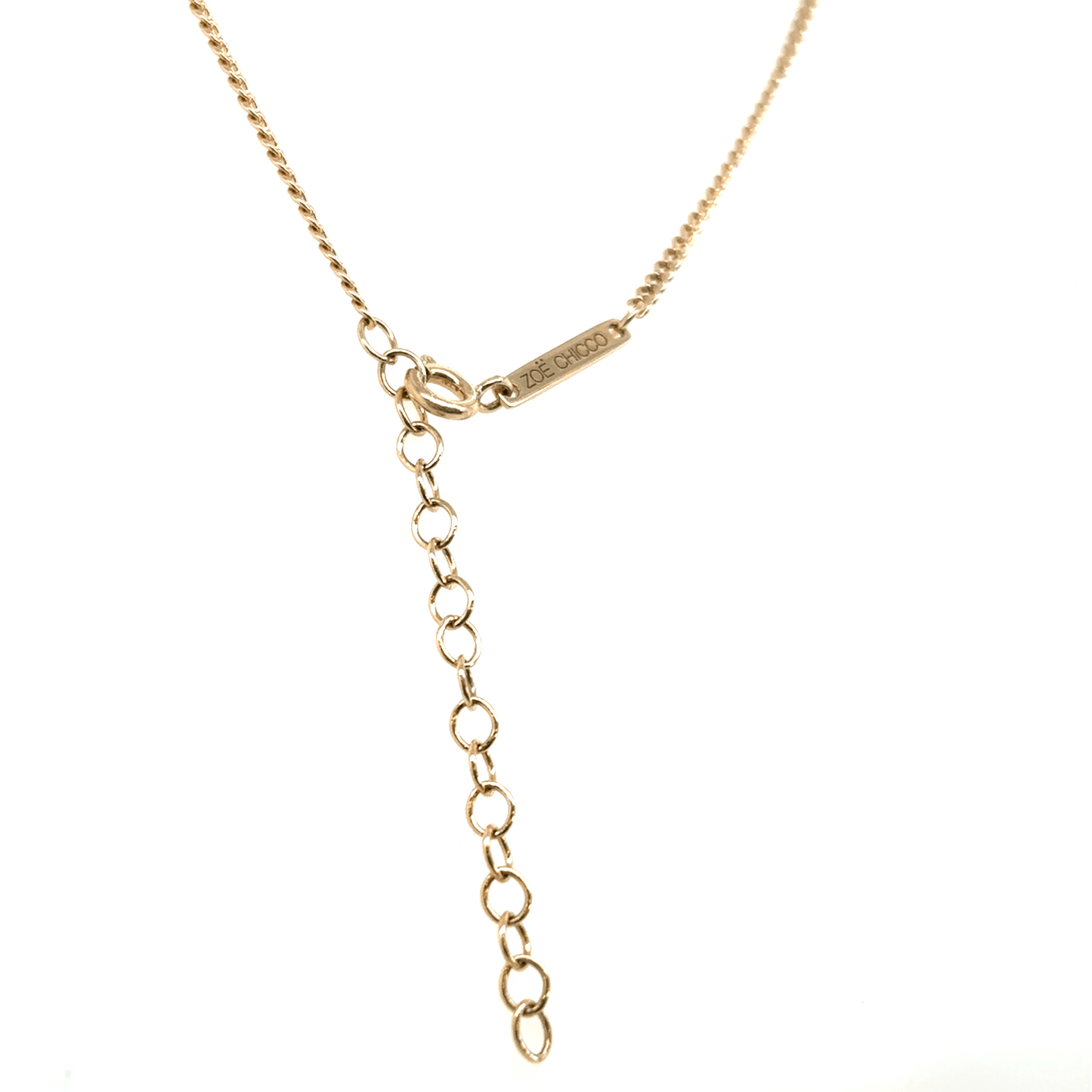 Zoë Chicco 14k Emerald Cut Blue Sapphire Bezel XS Curb Chain Necklace