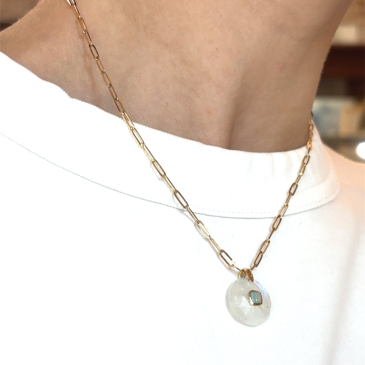 Pascale Monvoisin 9KT MILO Moonstone and Opal Necklace