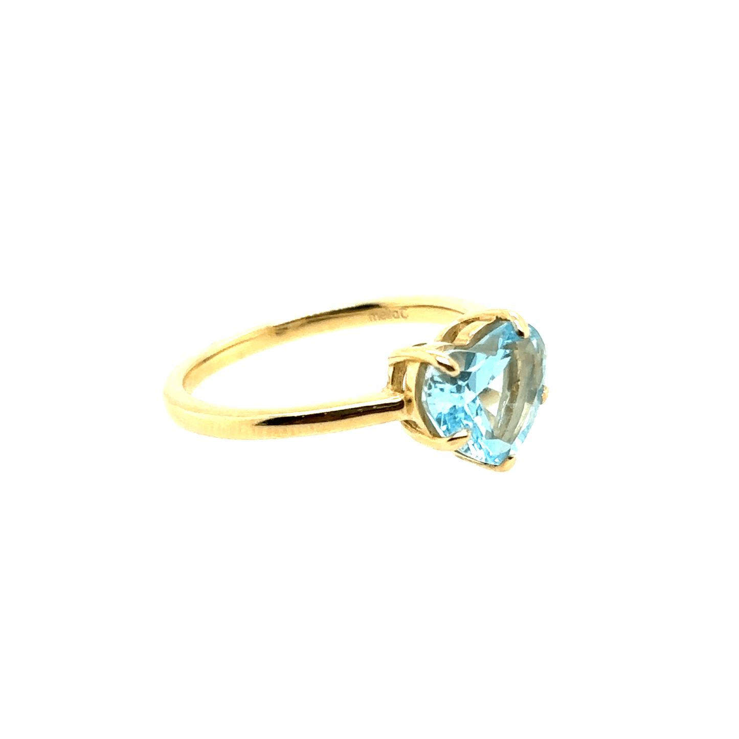 Meira T 14KT Large Heart-Shaped Blue Topaz Ring