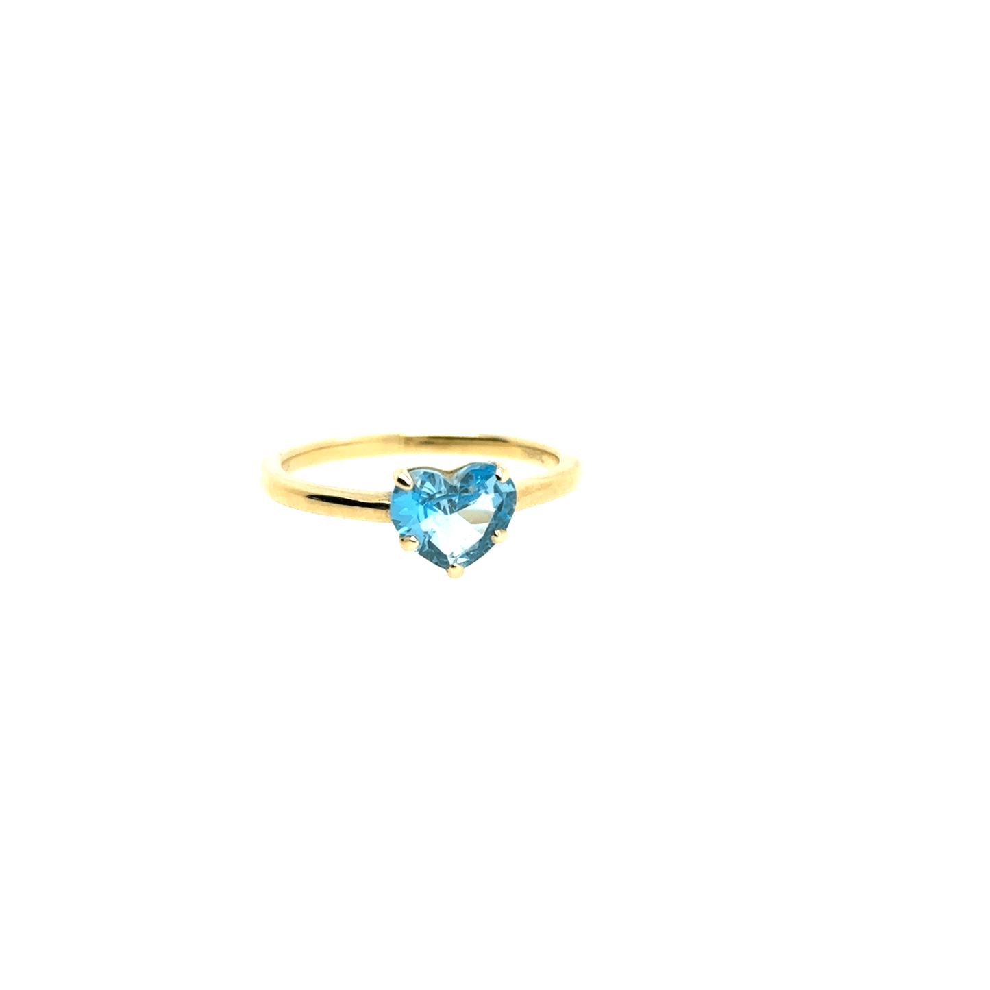 Meira T 14KT Heart-Shaped Blue Topaz Ring