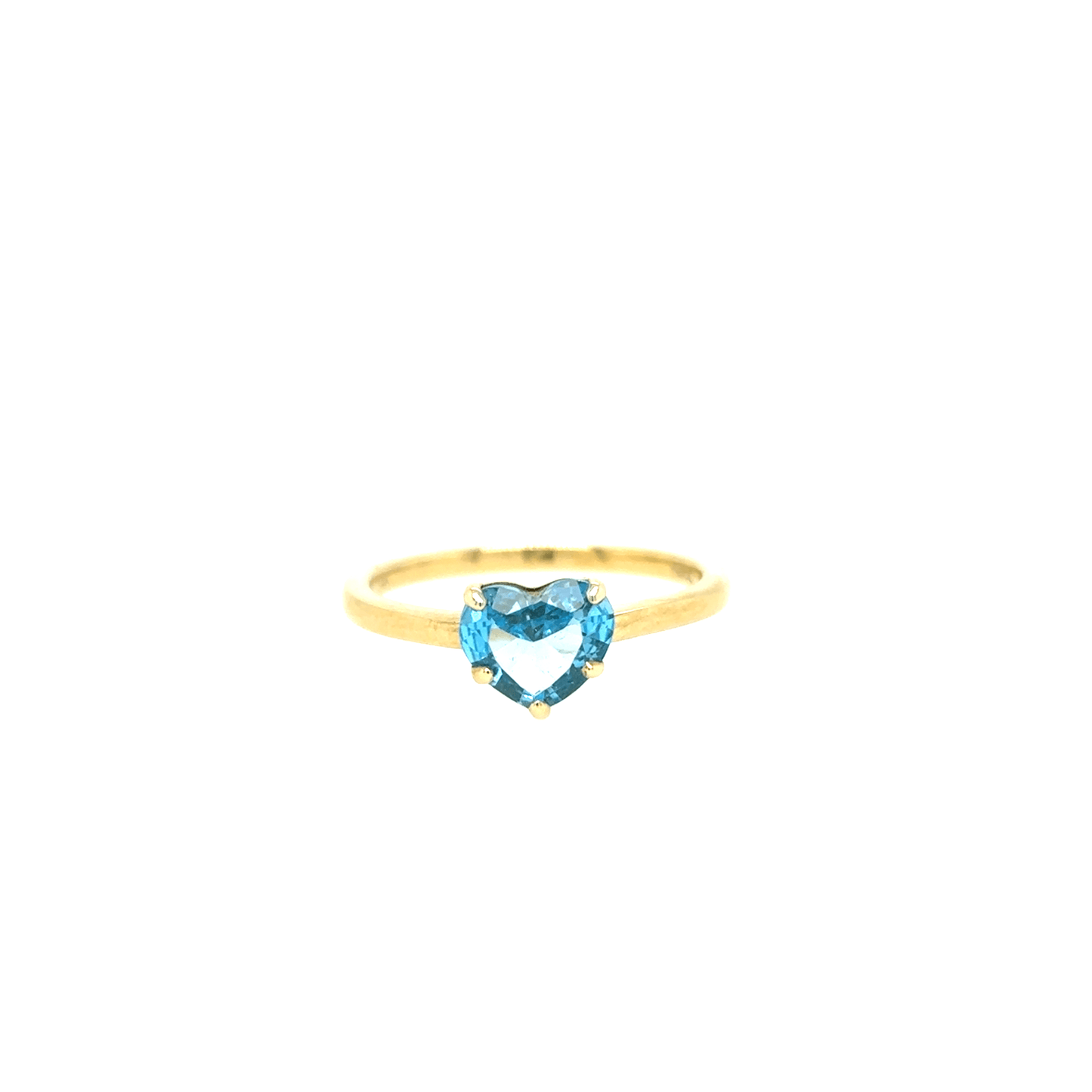 Meira T 14KT Heart-Shaped Blue Topaz Ring
