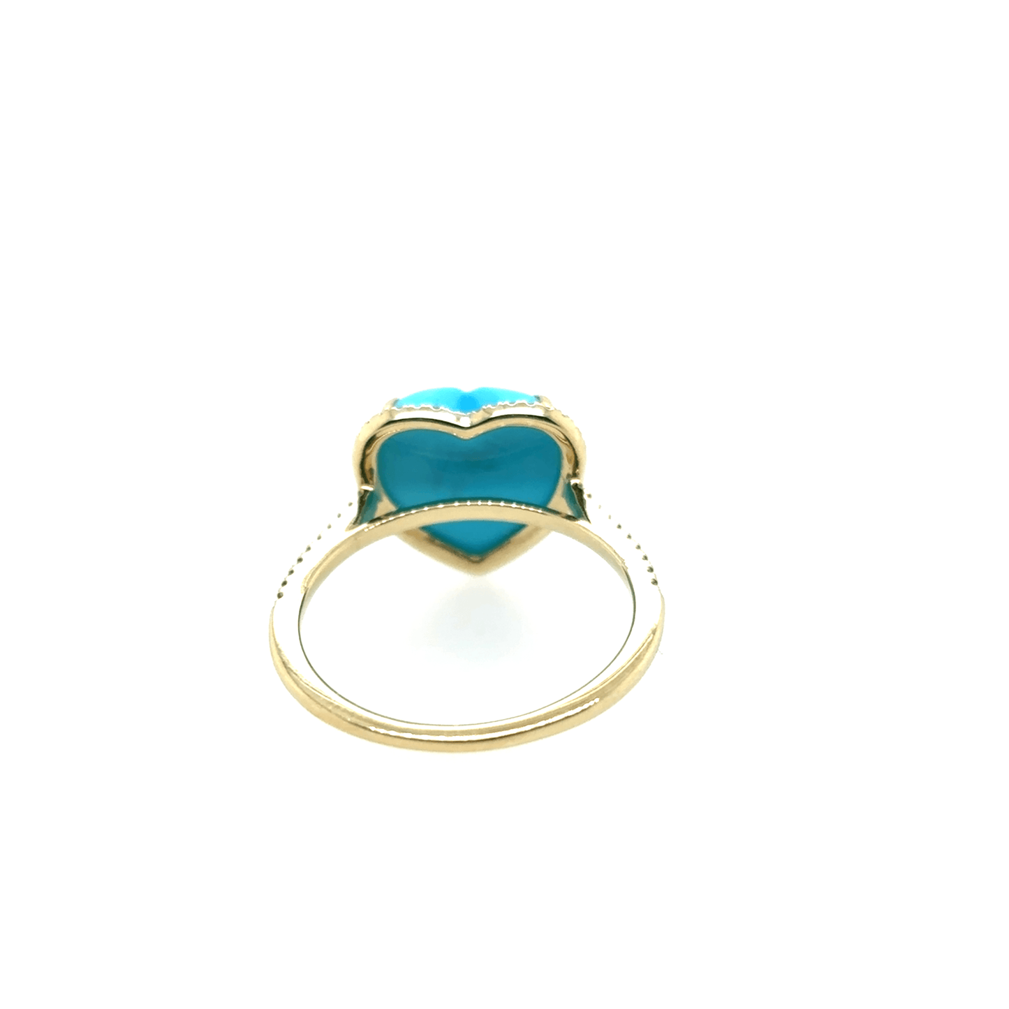 Meira T 14KT Heart-Shaped Turquoise and Diamond Ring