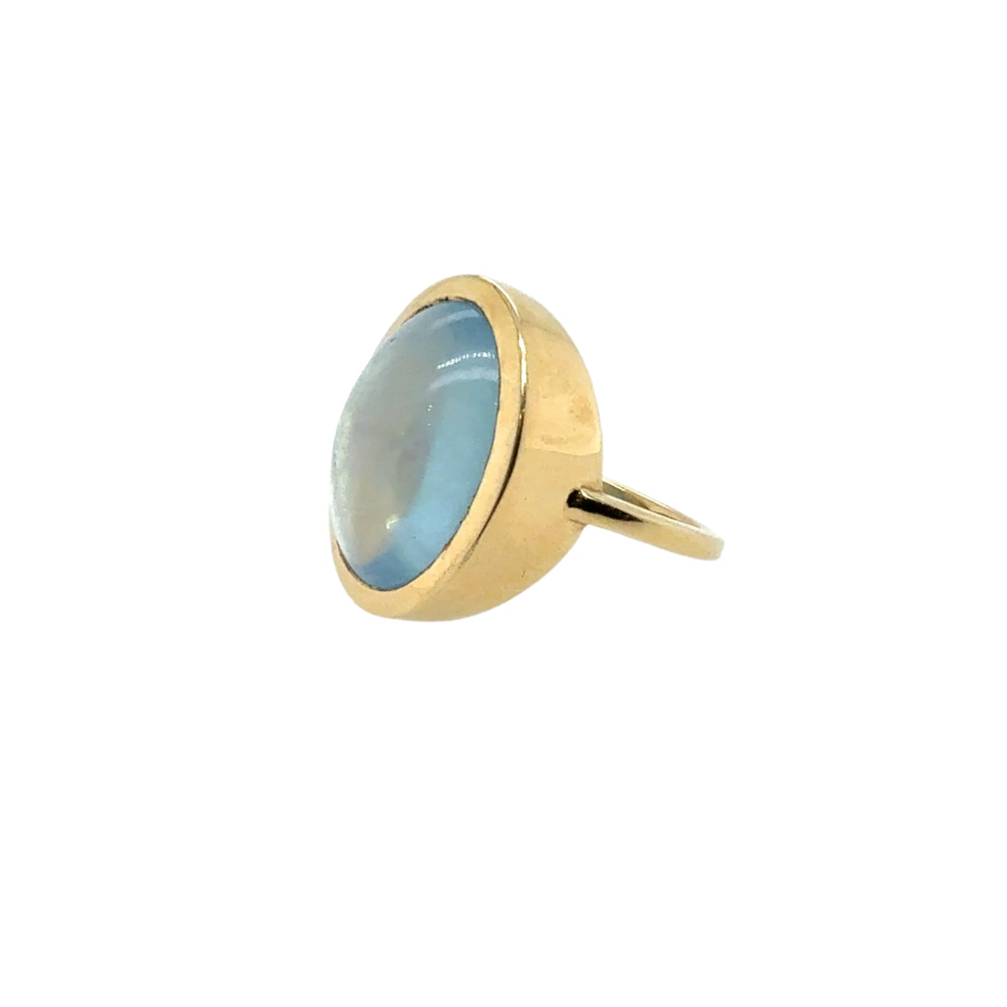 14KT Bezel-Set Aquamarine Ring