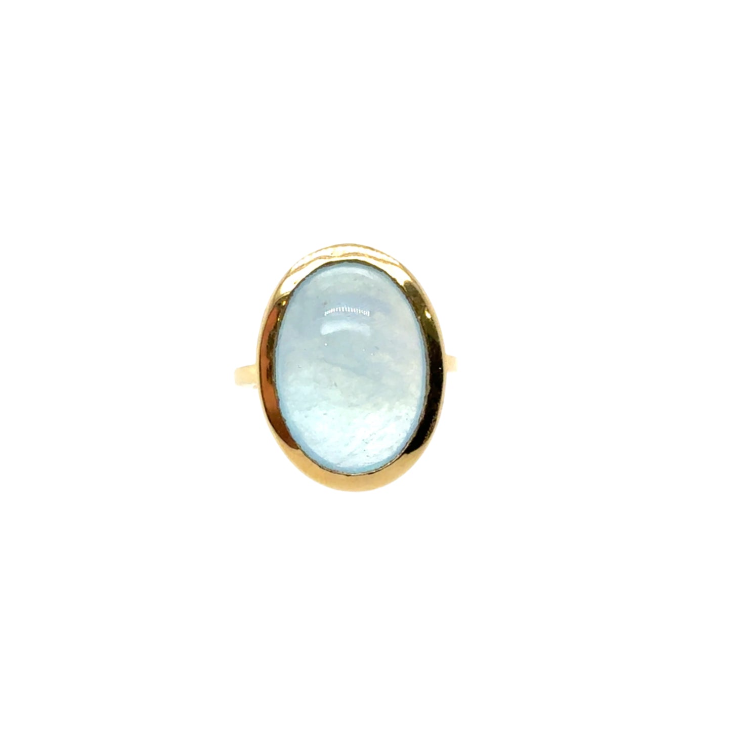 14KT Bezel-Set Aquamarine Ring