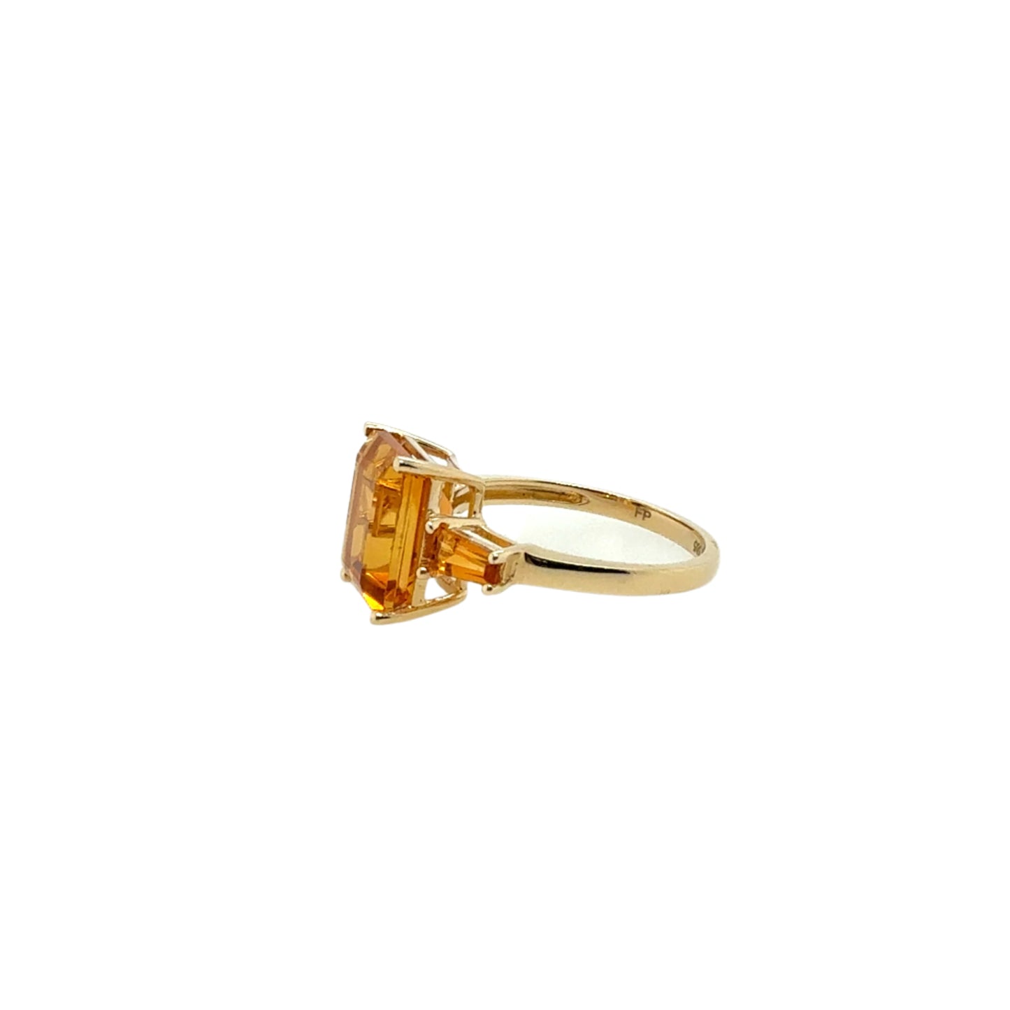 14KT Three-Stone Citrine Ring