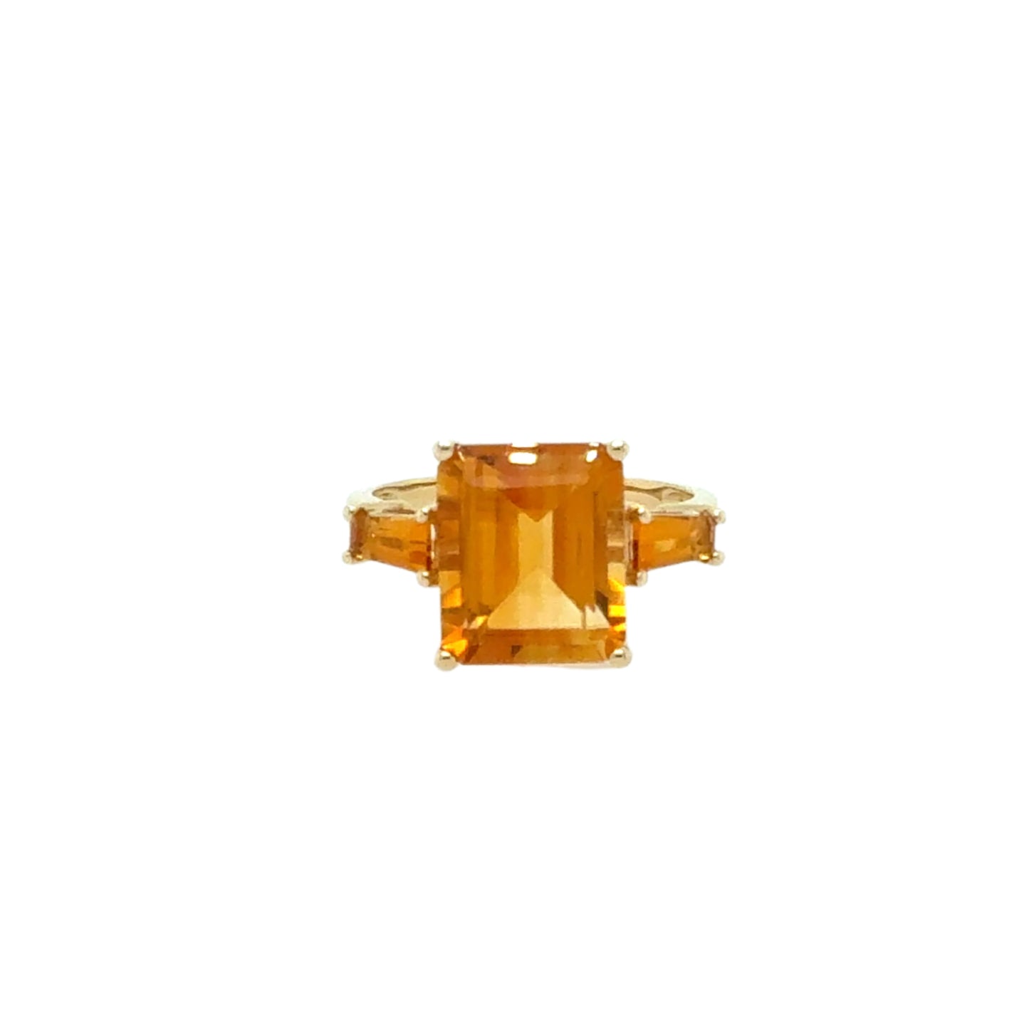 14KT Three-Stone Citrine Ring