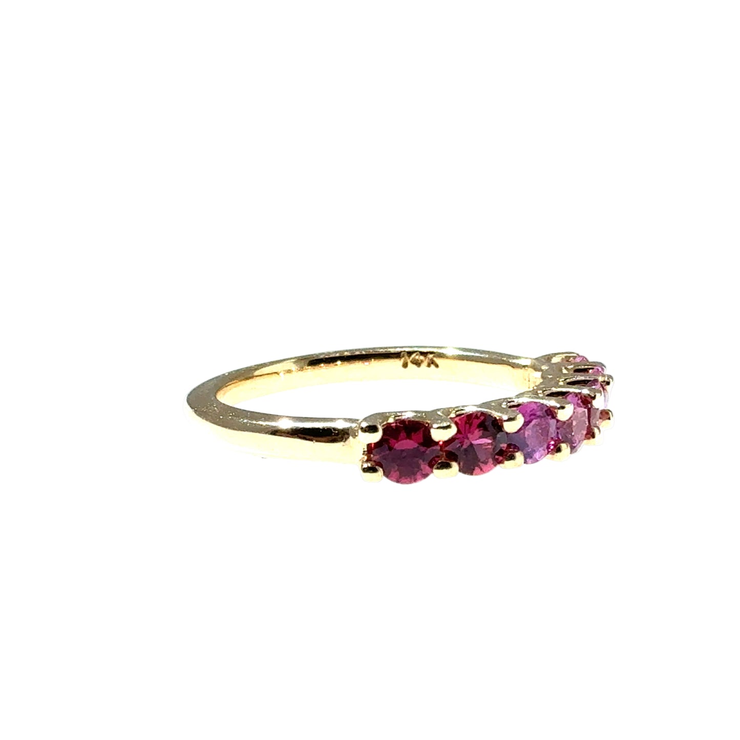 14KT Graduated Pink Sapphire Ring