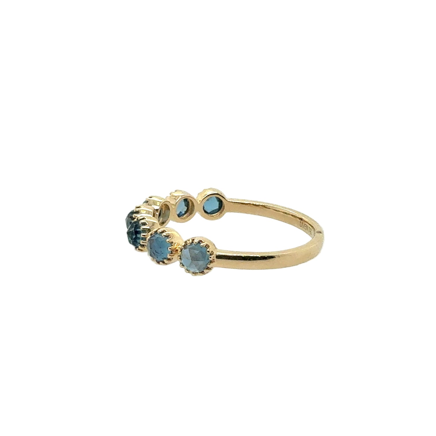 14KT Bezel-Set London Blue Topaz Stackable Ring