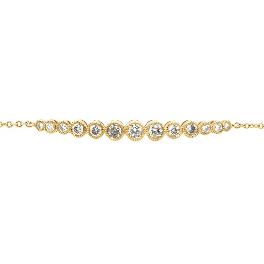 Meira T 14kt Graduated Bezel Set Diamonds Bracelet