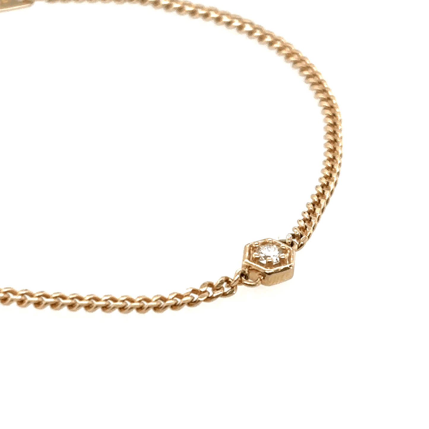Zoë Chicco 14k Gold Diamond Hexagon Curb Chain Bracelet