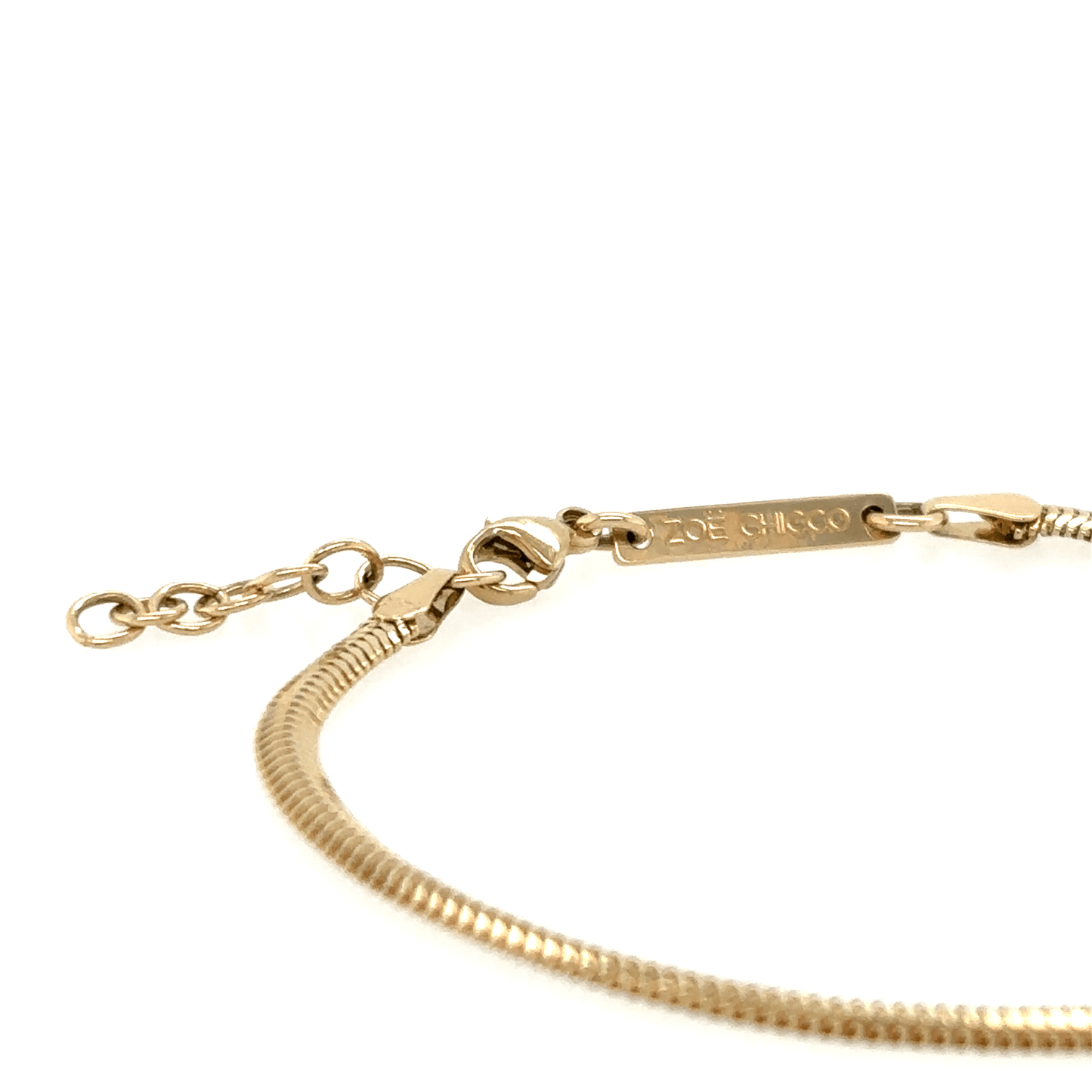 Zoë Chicco 14k Emerald Cut Diamond Small Snake Chain Bracelet