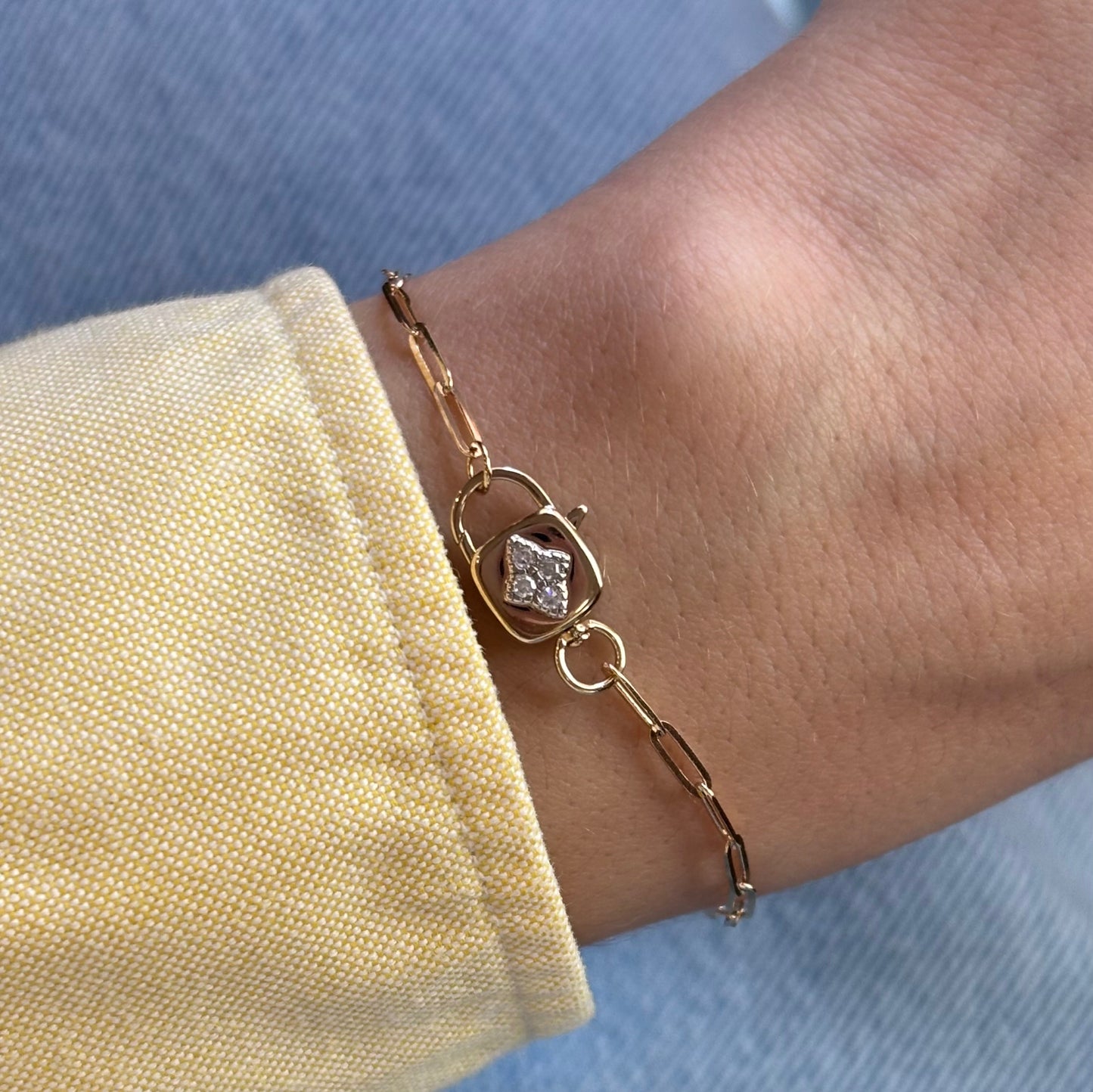 Pascale Monvoisin 9KT LOUISE Diamond Lock Bracelet