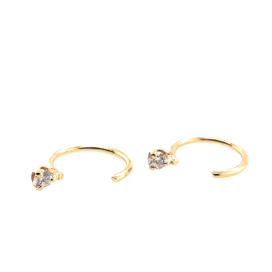 Zoë Chicco 14k Gold Prong Diamond Reverse Hoop Earrings