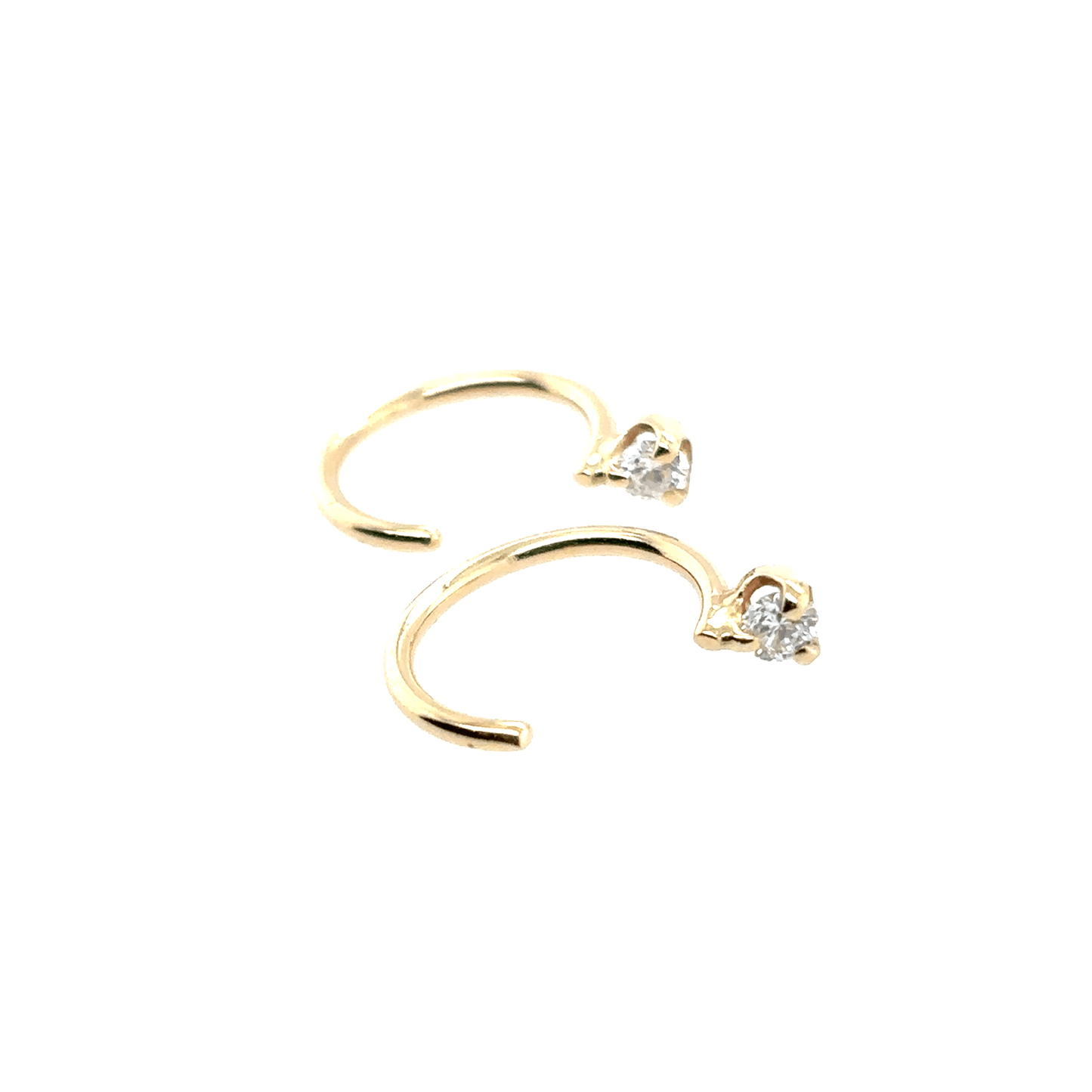 Zoë Chicco 14k Gold Prong Diamond Reverse Hoop Earrings