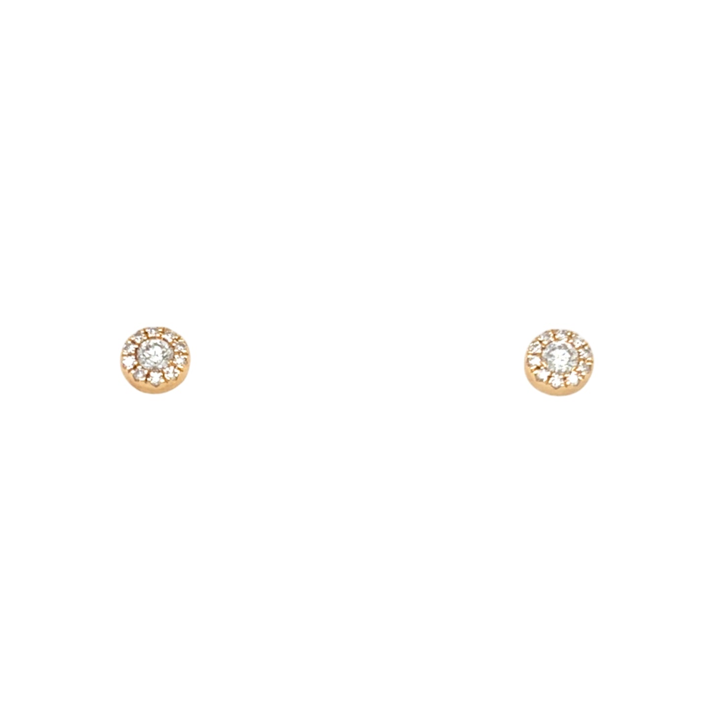 14KT Tiny Diamond Halo Stud Earrings