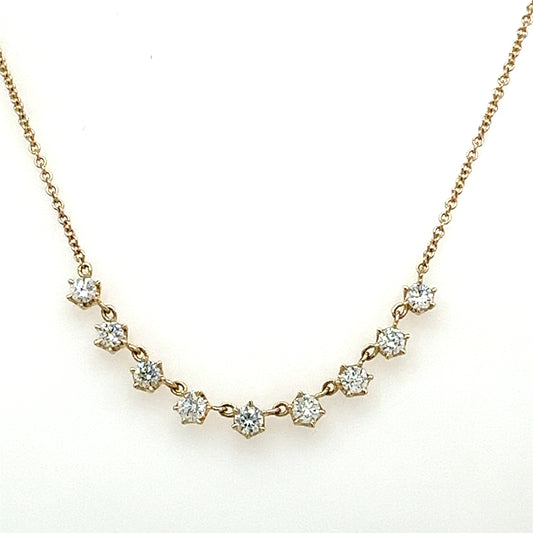 14k 9-Diamond Necklace