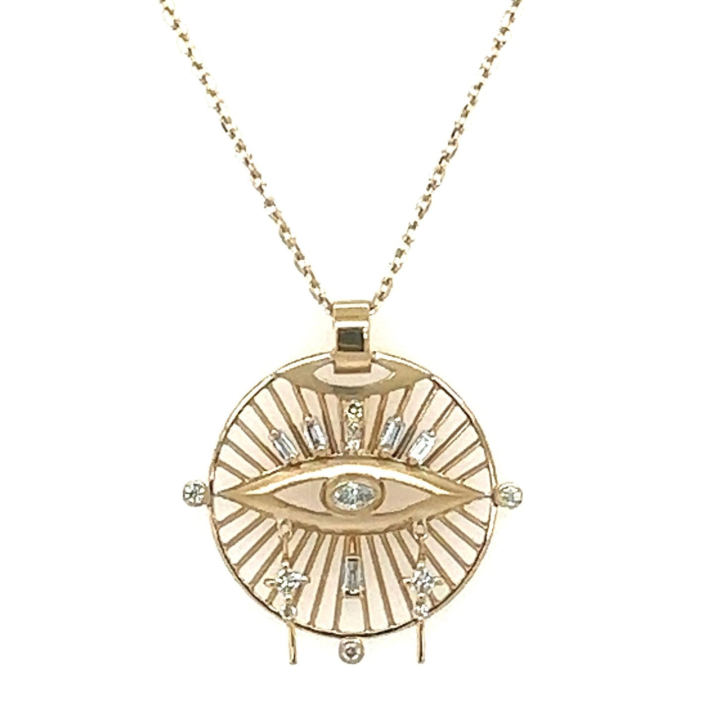 Celine Daoust 14k Third Eye Diamond and Sun Necklace