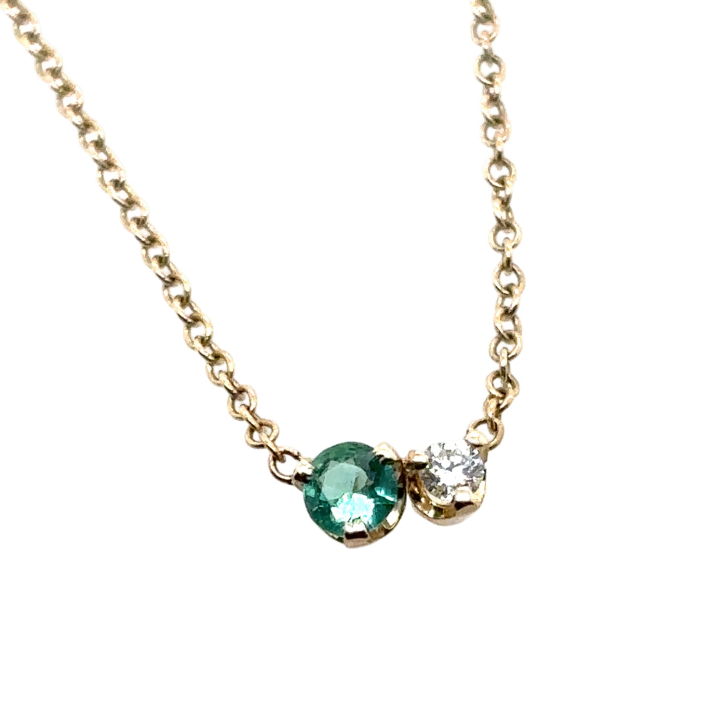 Zoë Chicco 14KT Delicate Emerald and Diamond Necklace