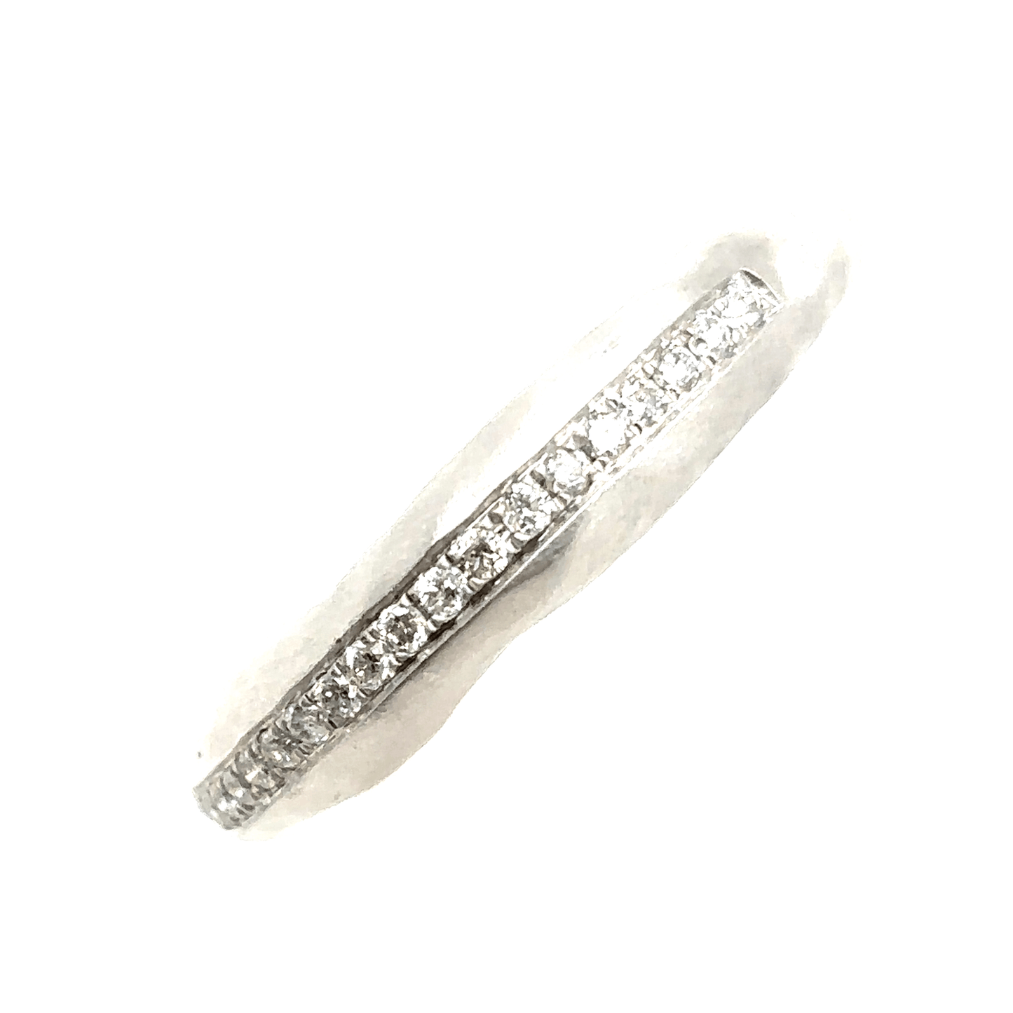 Meira T 14KT White Gold Diamond Hammered Band