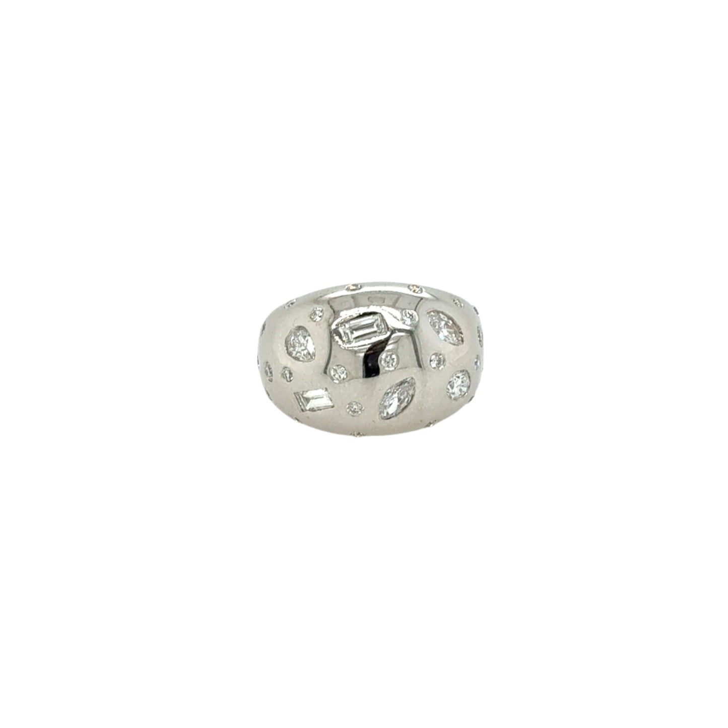 14KT Diamond Sprinkle Dome Ring