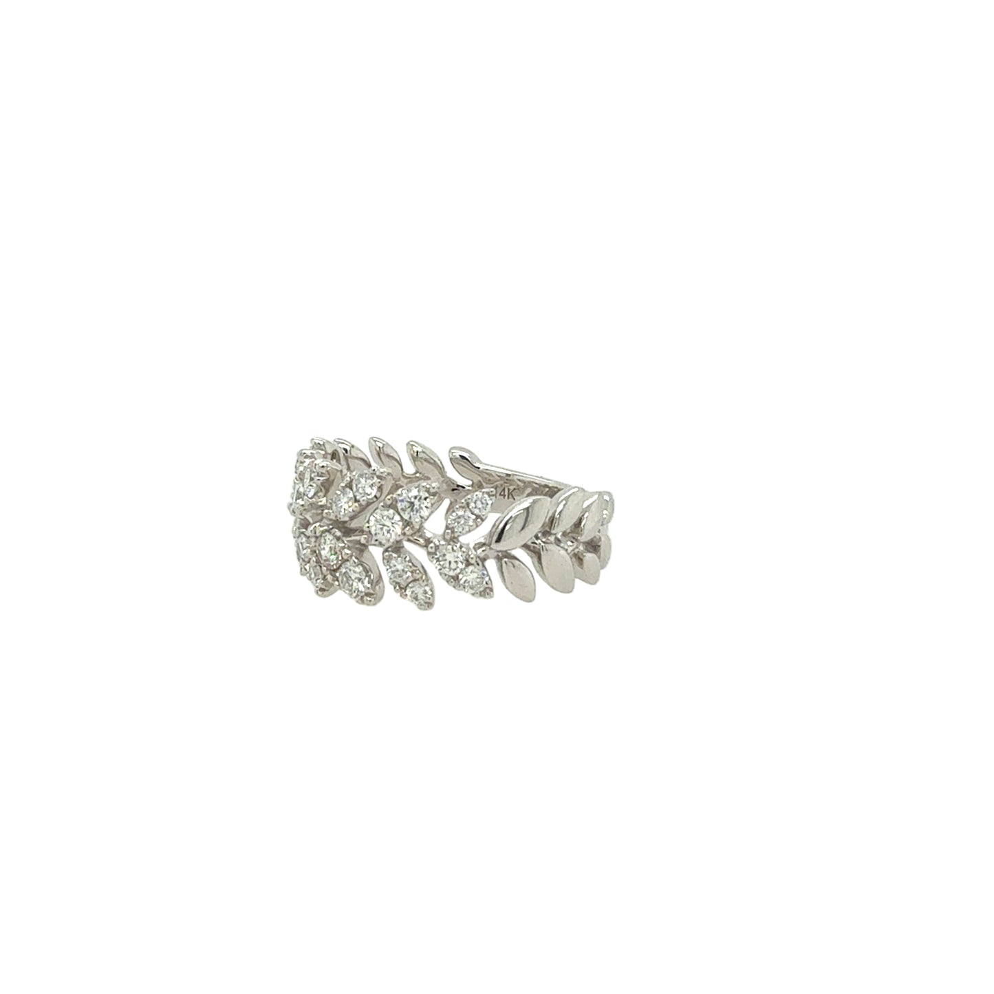 14KT Diamond Leaf Ring