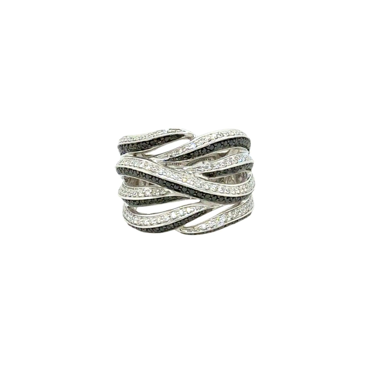 14KT Black and White Diamond Band