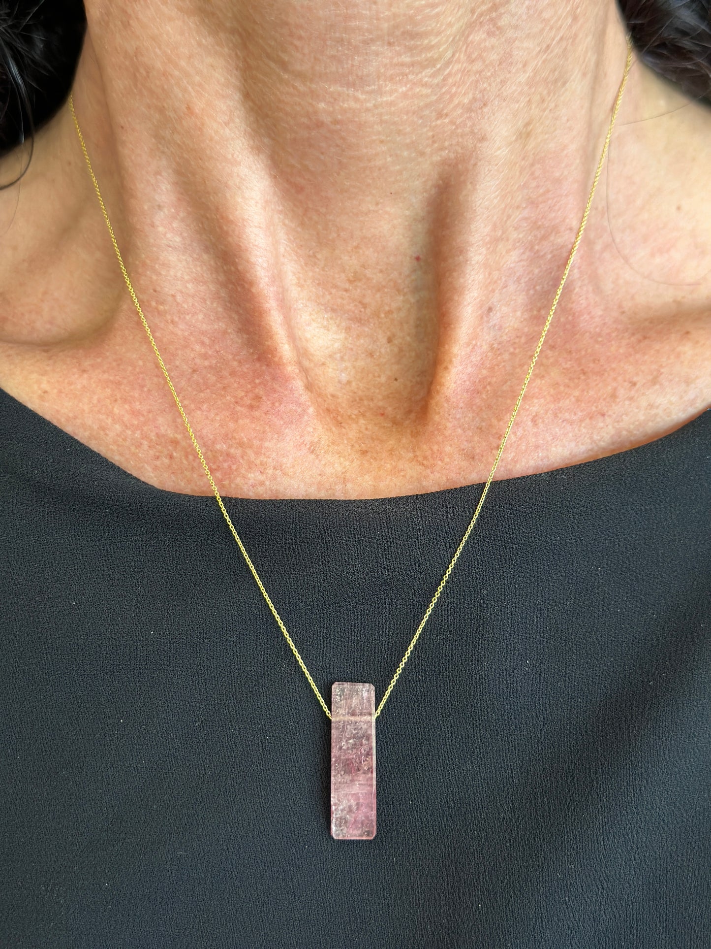 14k Pink Tourmaline Necklace