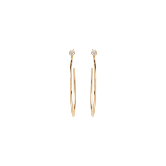Zoë Chicco 14k Diamond Bezel Medium Hoops