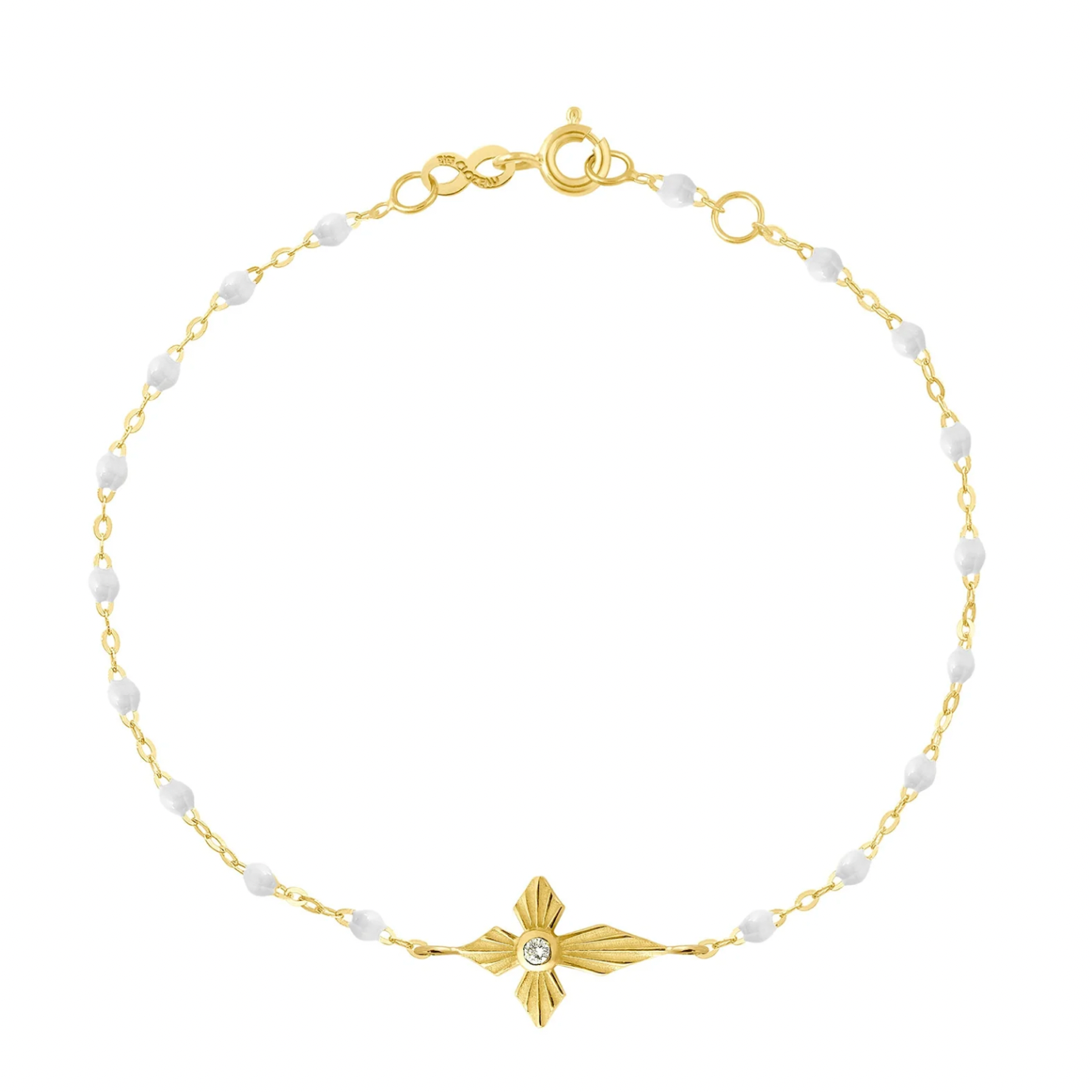 Gigi Clozeau 18kt Classic Croix Lumière Diamond and Resin Bracelet