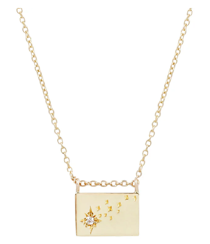 Aili 14K Shooting Star Postcard Necklace