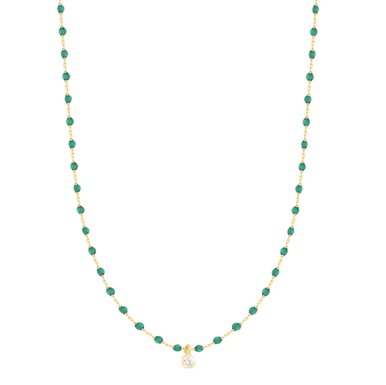 Gigi Clozeau 18kt Mini 1 Diamond Resin Necklace