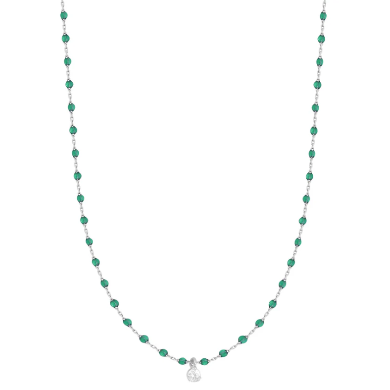 Gigi Clozeau 18kt Mini 1 Diamond Resin Necklace