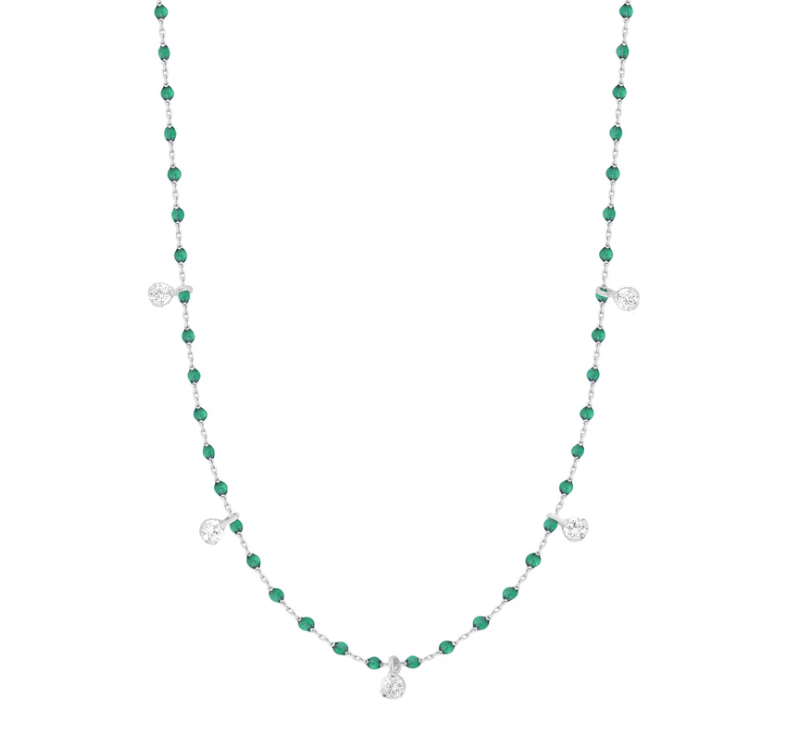 Gigi Clozeau 18kt Mini 5 Diamond Resin Necklace