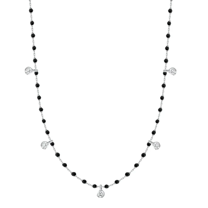 Gigi Clozeau 18kt Mini 5 Diamond Resin Necklace