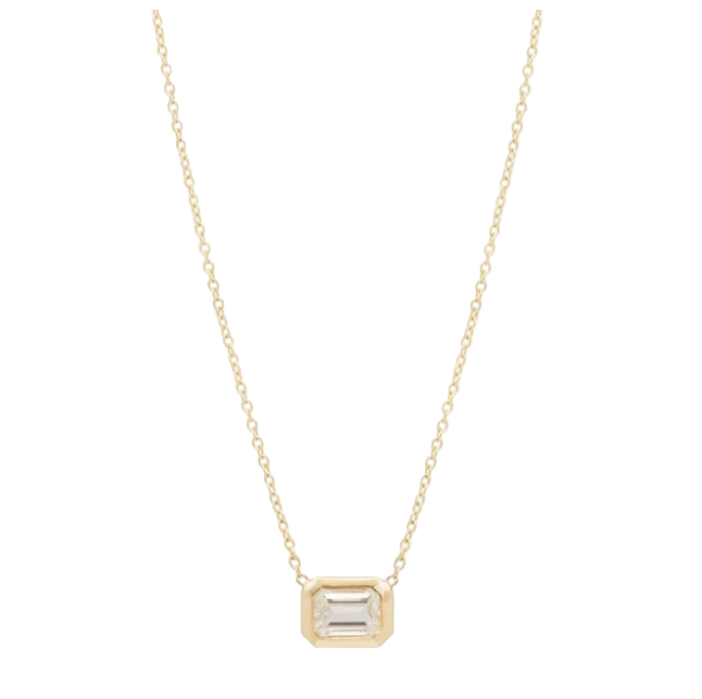 Zoë Chicco 14k Large Emerald Cut Diamond Necklace