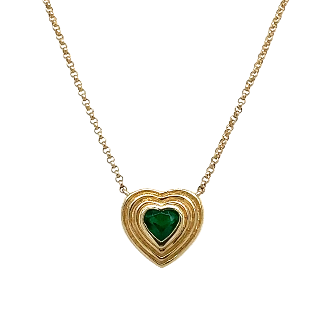 14kt Emerald Heart Necklace