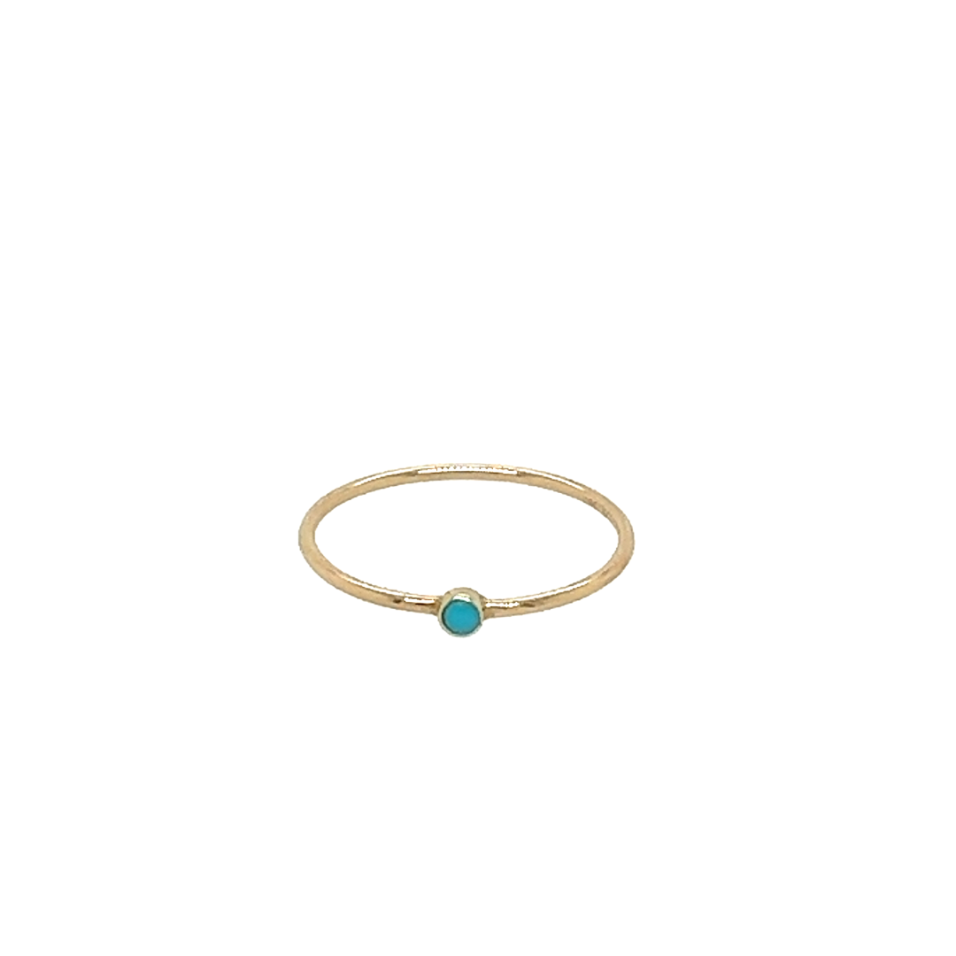 Zoë Chicco 14kt Gold Ring with 2mm Turquoise