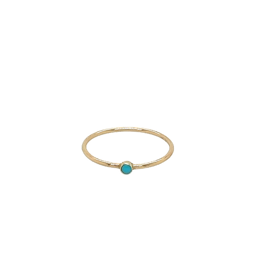 Zoë Chicco 14kt Gold Ring with 2mm Turquoise